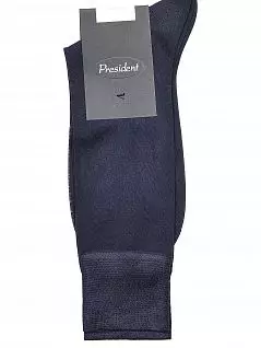 Шелковые носки с эластичной фиксирующей резинкой синего цвета President 918c88