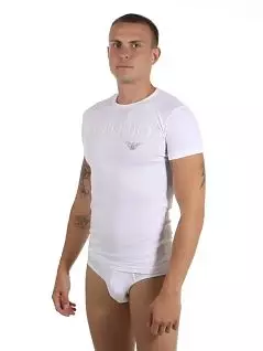 Мужская футболка с круглым вырезом белого цвета Emporio Armani RT111035_CC716 00010