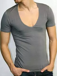 Мужская серая футболка с широким вырезом Doreanse Macho Style 2820c03 распродажа