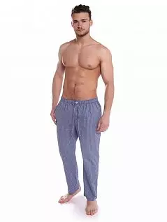 Комфортная пижама хлопковая из кофты с коротким рукавом и брюк LTPJ1015-1 Sis синий