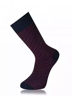 Оригинальные носки на широких манжетах LT26820-1 MUDOMAY синий с бордовым (3 пары)