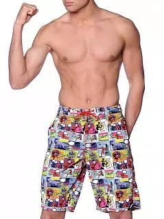 Разноцветные пляжные шорты с принтом в стиле комиксов HOM 07768cM9
