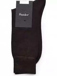 Теплые носки из шелковой нити с добавлением шерсти коричневого цвета President 181c17