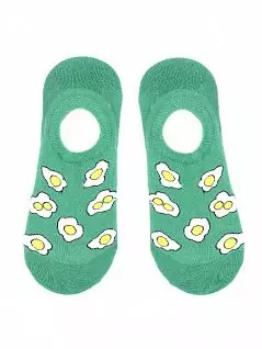 Короткие носки с принтом "Яичница - глазунья" зеленого цвета Hobby Line 45995