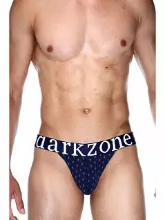 Современные танга на широкой резинке с логотипом бренда темно-синего цвета DARKZONE RTDZN6172