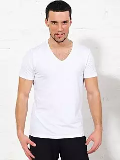 Эластичная футболка с V-образным вырезом из модала и хлопка BlackSpade LTBS9321 BlackSpade белый