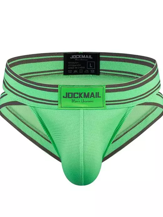 Легкие брифы с анатомическим гульфиком зеленого цвета JOCKMAIL RTJM2024-19 Легкие брифы с анатомическим гульфиком зеленого цвета JOCKMAIL RTJM2024-19