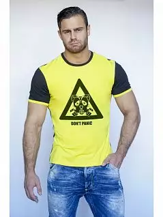 Хлопковая футболка с надписью по центру черно-желтого цвета Fra'n'co RTyb294m-EP
