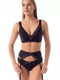 Пояс для чулок из эластичной сетки с вставками из сатинового полотна Coquette Revue VOCR_Elixir 66112-06 Пояс Черный