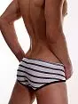 Мужские стильные хипсы мини белые с прозрачными полосками Oboy Sexy Boys 5175c21