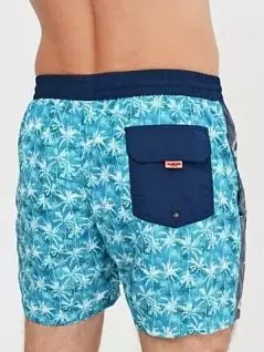 Плавательные шорты на ярких завязках и сетчатой подкладкой синего цвета Allen Cox 278326cblu
