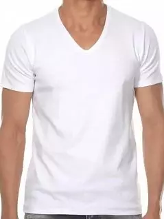Мужская футболка с v-вырезом белого цвета DonDon RT502-01