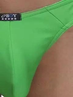 Зеленые эластичные мужские плавки-стринги из нежного быстросохнущего материала Oboy Beach Boy B34 7013c07