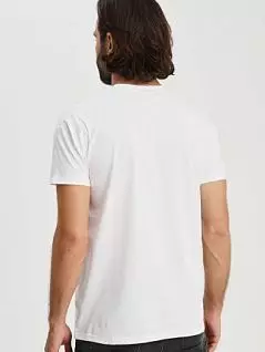 Мужская футболка с печатным брендом на груди белого цвета Allen Cox 736026cWhite