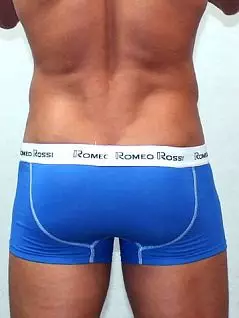 Мягкие мужские трусы хипсы с стильным гульфиком синего цвета Romeo Rossi Heaps R365-9