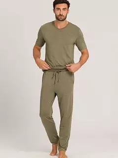 Пижамные брюки из тонкой приятной на ощупь вискозы оливкового цвета Hanro 075040c2361