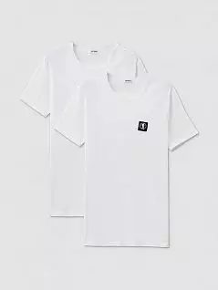 Набор футболок из эластичного хлопка белого цвета (2шт) Bikkembergs BKK1UTS07BIcWhite