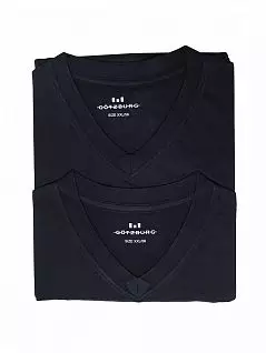 Набор повседневных футболок с V-образным вырезом (2шт) Gotzburg FG741275/S-3XL Черный/Черный