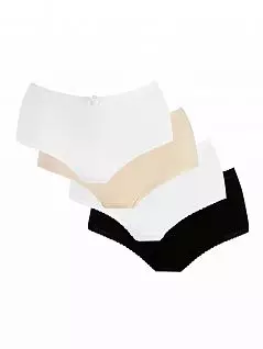 Набор хлопковых хипсов для повседневной носки (4шт) LTOZ2145-H Oztas белый-белый-бежевый-черный