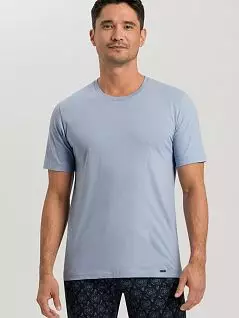 Хлопковая футболка с полукруглой горловиной светло-голубого цвета Hanro 075050c2517