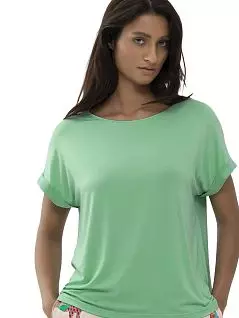 Эластичная футболка из тонкого модала зеленого цвета Mey 16407c403