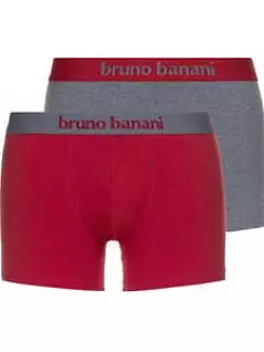 Комфортные боксеры с гульфиком на подкладке (2шт) BRUNO BANANI 22031388бруно Темный-серый-красный 4223
