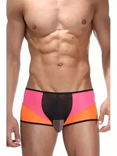 Сексуальные хипсы из прозрачной ткани на гульфике с оранжевой вставкой розового цвета Cosmos Colors RTBR30_OP