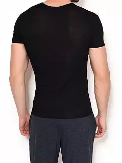 Шелковистая футболка с круглым вырезом горловины окантованным узкой бейкой Olaf Benz 107523премиум Черный 8000