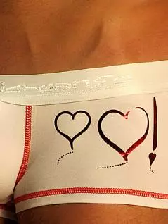 Мужские трусы-хипсы Doreanse белые с сердечками St Valentine Day 1758c02 распродажа