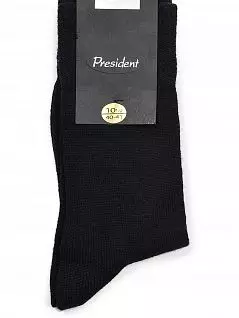 Носки из кашемировой шерсти ультратонкого плетения черного цвета President 800c19