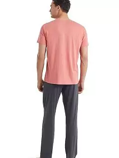 Пижама из модала из футболки с коротким рукавом и брюк прямого кроя LTBS40011 BlackSpade коралловый