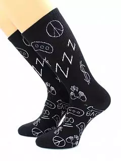 Оригинальные носки с надписью "Back" черного цвета Hobby Line RTнус80159-51-05