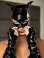 Сексуальный костюм "Кошечка" из соблазнительного боди с пажами для чулок, перчаток и маски Devil & Angel VODA_7066 cat Черный