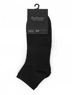 Комплект из 10 пар мужских коротких носков из хлопка черного цвета "RuSocks" М-237
