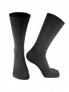Хлопковые носки с добавлением льна и полиэстра серого цвета Sergio Dallini RTSDS800-3