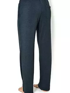 Домашние брюки из тонкого шелковистого трикотажа с эластичным поясом средней ширины на кулиске антрацитового цвета Derek Rose 3558-MARLc001ANT