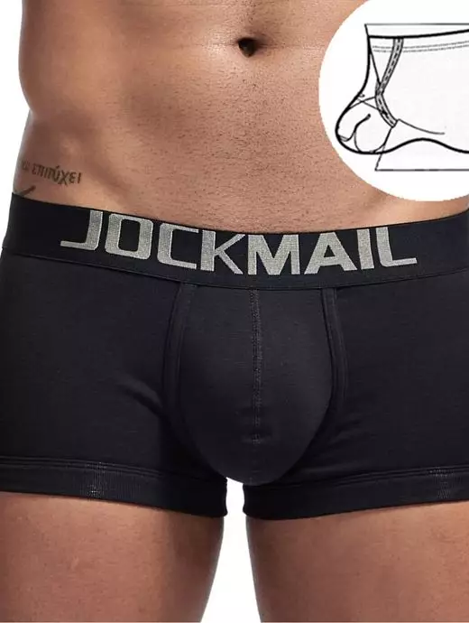 Эластичные хипсы на широкой резинке черного цвета JOCKMAIL RTJM6032-2 Эластичные хипсы на широкой резинке черного цвета JOCKMAIL RTJM6032-2