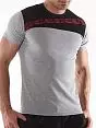 Мужская серая спортивная футболка из хлопка Oboy Sport Boys 8044c03