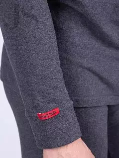 Плотная мужская футболка с длинными рукавами выполненная из хлопкового волокна с теплоизоляцией "Hot Touch" эффект "меланж" Key JSGAT T-SHIRT L MEN black/grey gtt