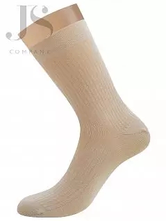 мужские носки из мерсеризованого хлопка c орнаментом Omsa JSCLASSIC 207 (5 пар) beige oms