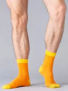 Комфортные носки декорированы ярким трендовым рисунком "смайлики" OMSA  JSFREE STYLE 601 (5 пар) orange oms