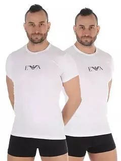 Набор хлопковых футболок с круглым вырезом (2шт) белого цвета Emporio Armani RT111267_CC715 04710
