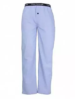 Однотонные брюки с гульфиком на пуговице голубого цвета Tom Tailor RT70817/5100