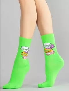 Мужские носки с комфортной широкой резинкой JSHOBBY 80152-07-19 унисекс, "Макаронс" (5 пар) ярко-зеленый hbl