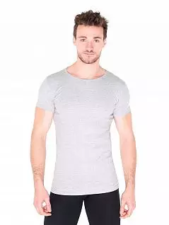 Облегающая футболка в модной меланжевой расцветке серого цвета LTOZ1060-A Oztas серый