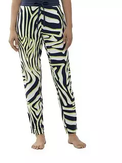 Трикотажные брюки с принтом зебра зауженного кроя лимонного цвета Mey 17491c382