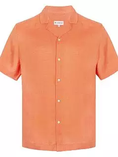 Всесезонная рубашка на пуговицах из легкого и мягкого льна оранжевого цвета BLUEMINT MARSc937