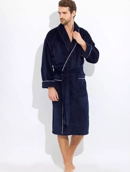 Классический синий халат Elegant PECHE MONNAIE1588 для джентльменов