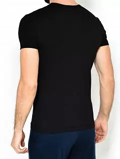 Однотонная футболка из натурального хлопка и вискозы с добавлением эластана и полиамида Олаф Бенц 108524премиум Черный 8000