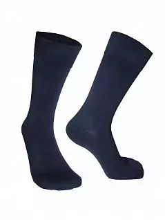 Однотонные носки из хлопка с добавлением нейлона темно-синего цвета Sergio Dallini RTSDS803-2